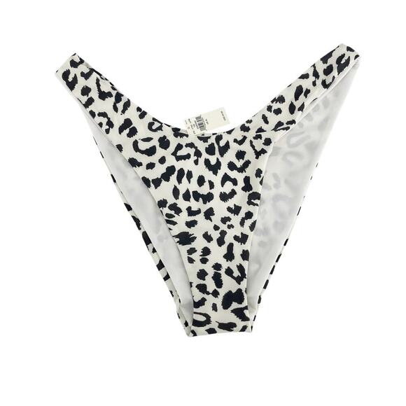 Aerie Super High Cut Cheekiest Bikini Bottom in White Black Leopard XL New NWT - Picture 3 of 5